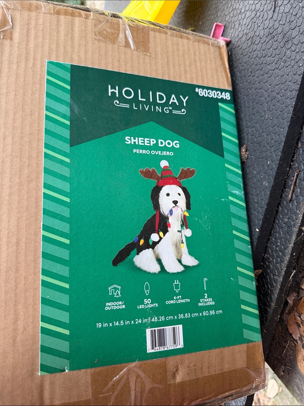 White & Black Sheep Dog Holiday Décor inflatable Christmas holiday